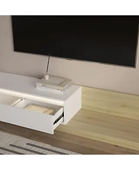 Streamdale Furniture Modern Tv Stand with Led Lights & Storage for Living Room