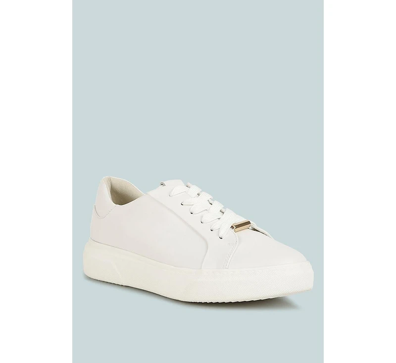 Schick Womens Lace Up Leather Sneakers