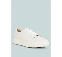 Schick Womens Lace Up Leather Sneakers