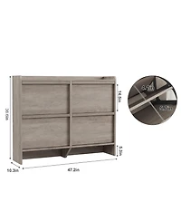 Homfan Shoe Cabinet with 4 Flip Drawers, Hidden Shoe Storage Organizer for Entryway, Wooden Shoe Rack with Adjustable Shelf