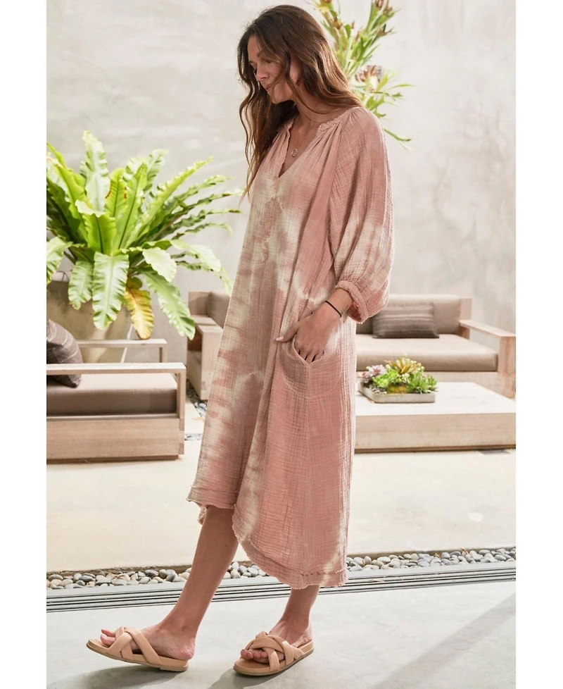 Ocean+Main Women's Ocean+Main Tie Dye Gauze Dress with Pockets