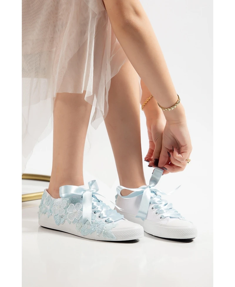 Forever & Always Shoes Women's Serenelle Lace Bridal Sneaker