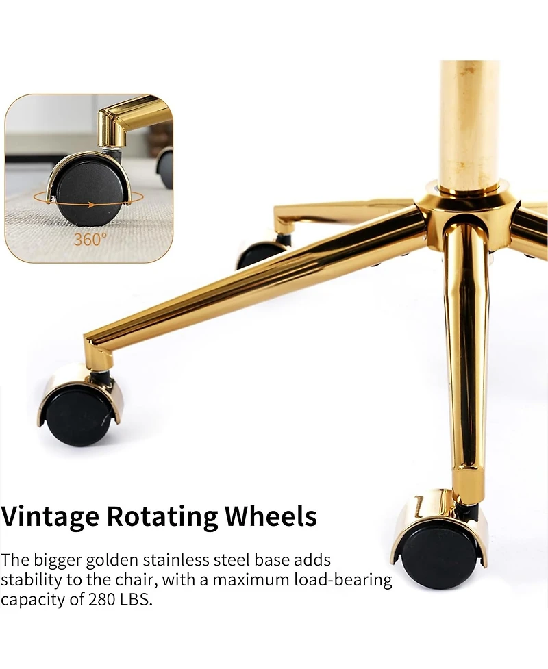 Rainsken Faux Fur Home Office Chair, Adjustable Swivel Desk Chair