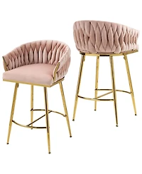 Rainsken Velvet Bar Stools Set of 2