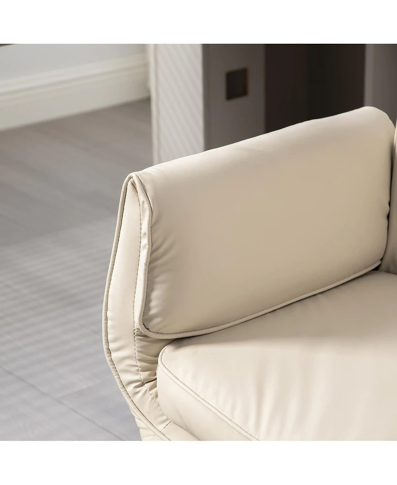 Streamdale Furniture Criss Cross Adjustable Armrests & Wheels Pu Lounge Vanity Desk Chair