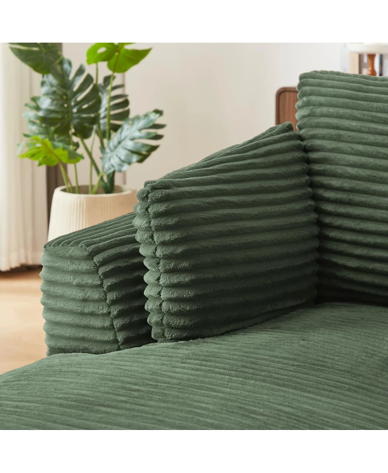 Streamdale Furniture Oversized Corduroy Chaise Lounge Chair - Modern Sofa Couch, No Assembly Required