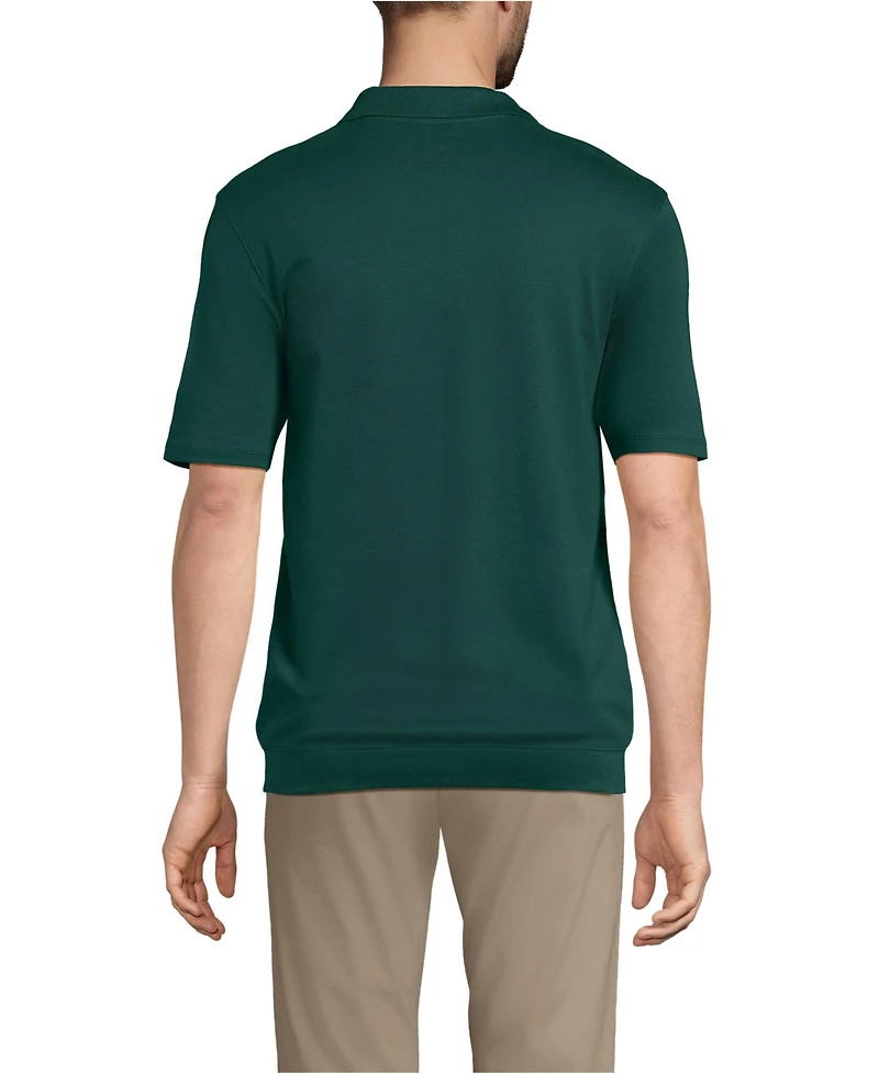 Lands' End Men's Short Sleeve Banded Bottom Polo Shirt