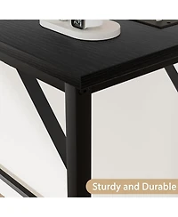 gaomon 39.4" Narrow Industrial Console Table with Built-In Outlet and Usb Ports