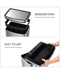 Mega Casa 16 Gallon Stainless Steel Touchless Sensor Trash Can with Silent Close Lid – Hands-Free Kitchen Garbage Bin