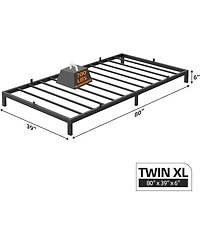 gaomon 6" Low Profile Twin Xl Metal Platform Bed Frame, Heavy-Duty Steel Mattress Support, Easy Assembly, Noise-Free, No Box Spring