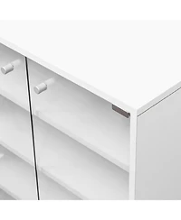 Streamdale Rgb Led Shoe Storage Box with Glass Door, Stackable (4 Tier-1)