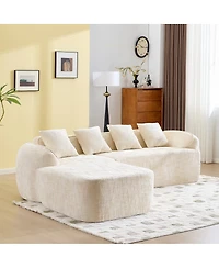 Streamdale Furniture Chenille L-Shaped Sofa - Soft, Durable, Space-Saving Design
