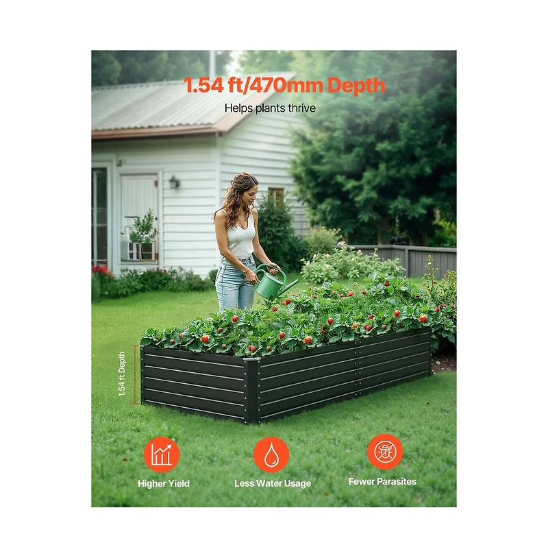 Slickblue Galvalume Metal Raised Garden