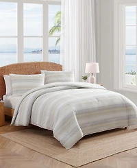 Tommy Bahama Home Canal Island Stripe Cotton 3-Pc. Comforter Set, King