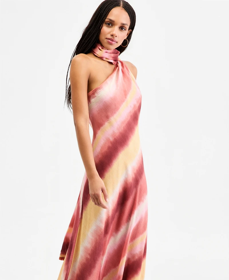 Taylor Women's Printed One-Shoulder Scarf Maxi Dress