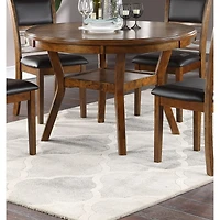 Streamdale Walnut Wood Dining Table Set with Upholstered Chairs for 4