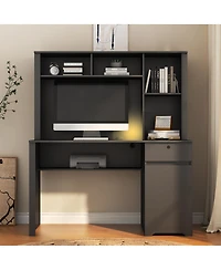 Streamdale Furniture Computer Desk with Hutch & Bookshelf, Wood Executive Desk for Home Office