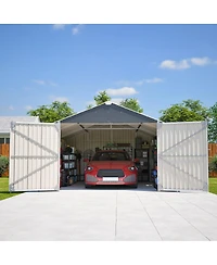 Streamdale Furniture 12x20 Ft Metal Shed Garage - 1810 Cuft, Double-Door, All-Weather Storage