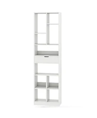 Slickblue 7-tier Bookshelf with Drawer 180cm Floor Standing Display Rack Storage Shelf.