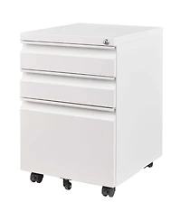 Rainsken 3 Drawer Mobile File Cabinet with Lock, Metal Filing Cabinets for Home Office Organizer, Fit A4/Letter/Legal