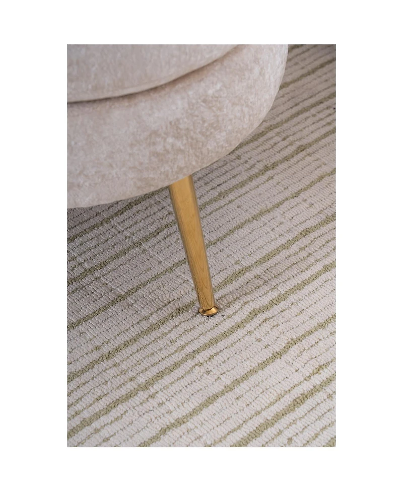 Streamdale Furniture Indoor Chenille Chair with Left Armrest & Lumbar Pillow, Lounge SofaFootstool