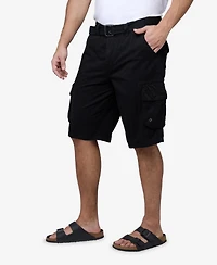 Men's Belted Double Pocket Cargo Shorts