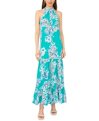 Msk Women's Paisley Floral-Print Tiered Maxi Dress