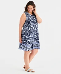 Style & Co Plus Size Sleeveless Printed Flip Flop Dress, Macy's Exclusive
