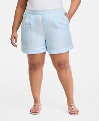On 34th Trendy Plus Stretch-Waist Shorts, Macy's Exclusive