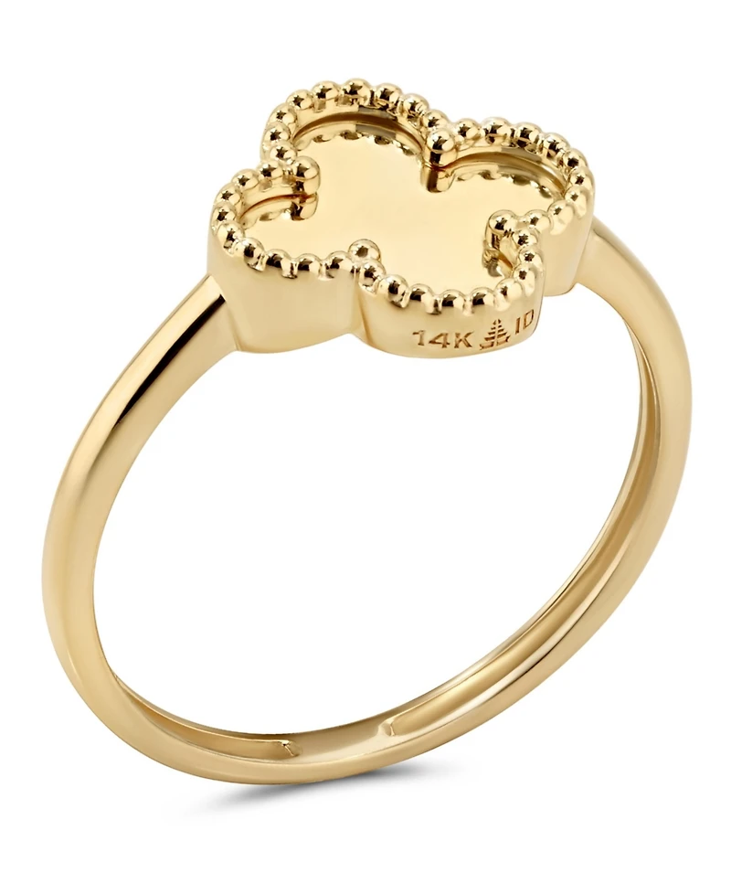 Devata Clover Ring in 14K Gold, Size 7, approx. 1.7 grams