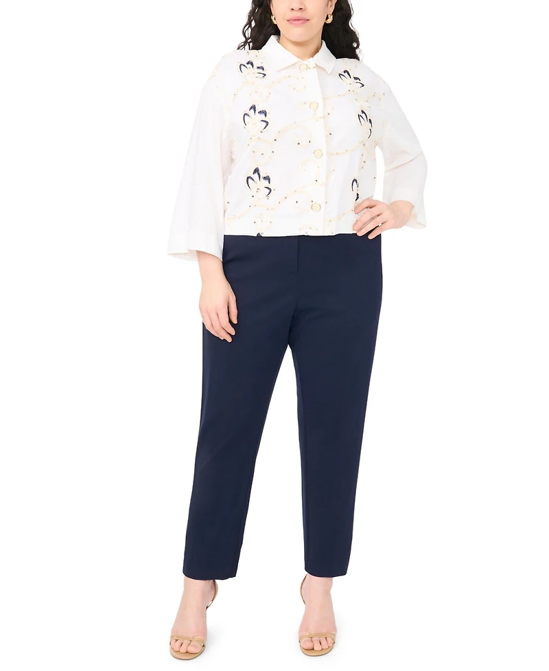 Vince Camuto Plus Collar Button-Down Jacket