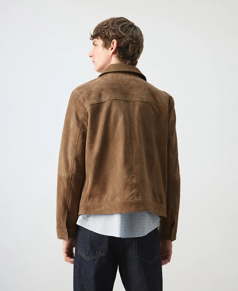 Mango Men's Leather Pockets Jacket