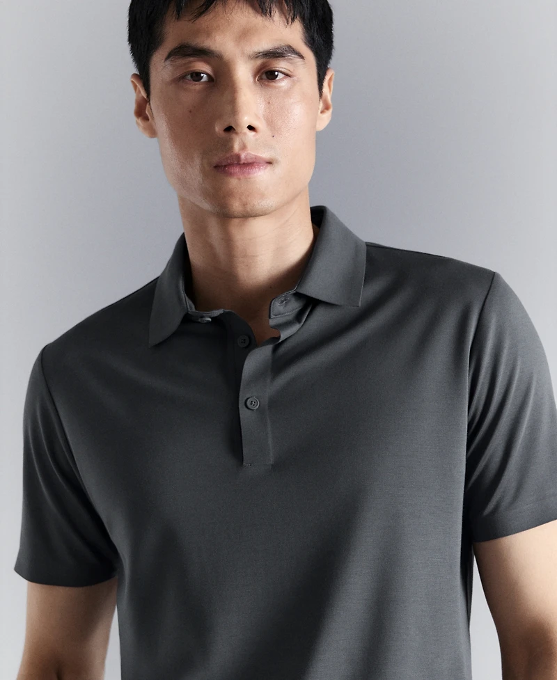 Mango Men's Comfort Stretch Button Polo Shirt
