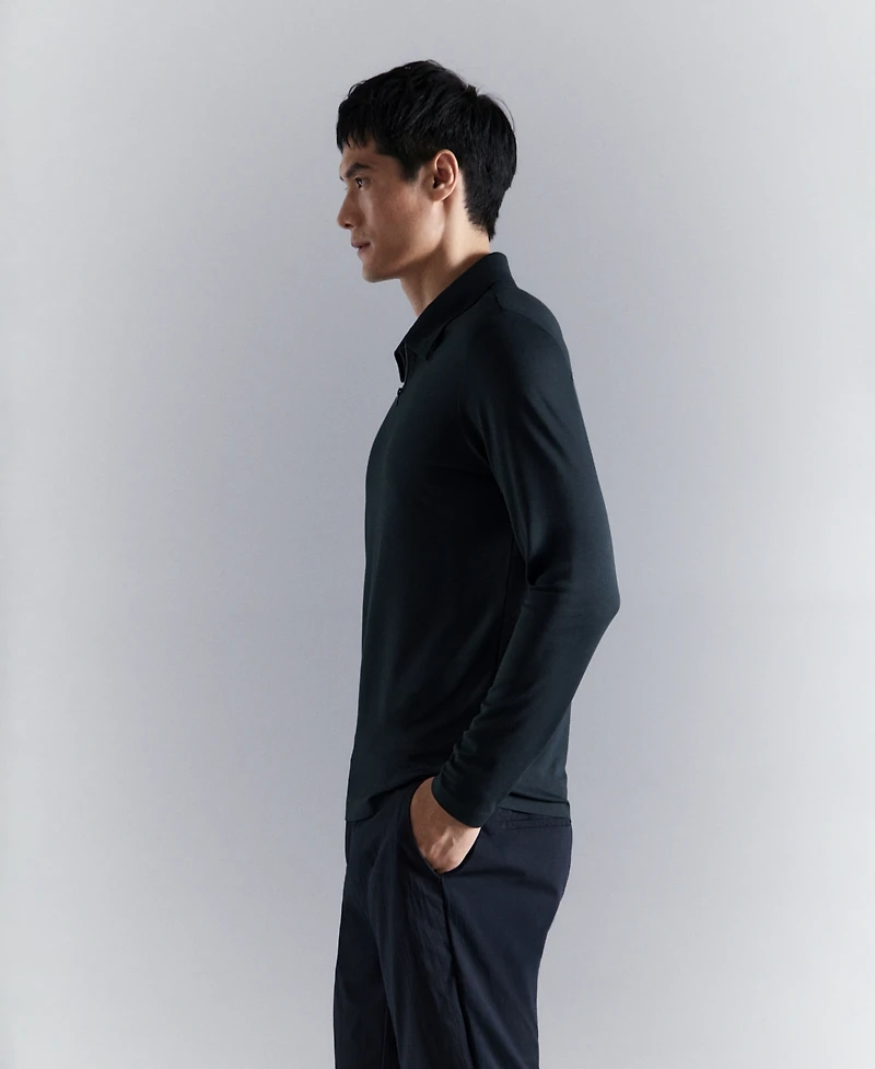 Mango Men's Comfort Stretch Zip Polo Shirt