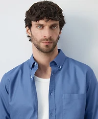 Mango Men's Cotton Regular-Fit Oxford Shirt