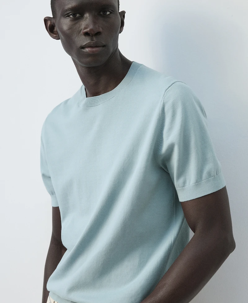 Mango Men's Cotton Fine-Knit T-Shirt