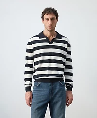 Mango Men's Cotton Fine Knit Polo Sweater