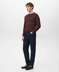 Mango Men's Fine Rib-Knit Cotton Sweater