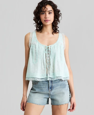 And Now This Women's Cotton Lace-Trim Tank Top, Macy's Exclusive