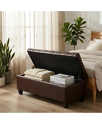 Streamdale Furniture Storage Ottoman Bench with Safety Hinges