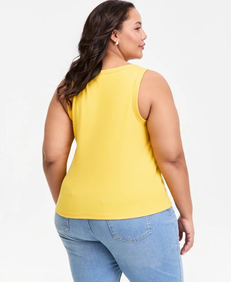 On 34th Trendy Plus Bikini Graphic Tank Top, Macy's Exclusive