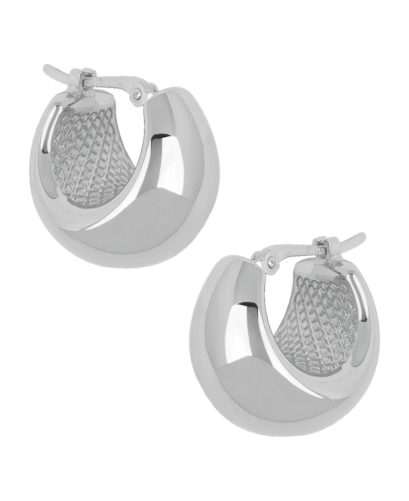 Bold Hoop Earrings 14k Gold or White