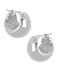 Bold Hoop Earrings 14k Gold or White