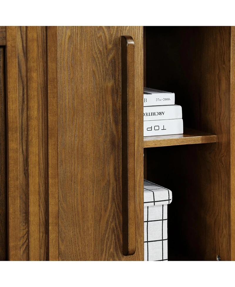 Streamdale Furniture Farmhouse Fluted Sideboard Cabinet - Walnut