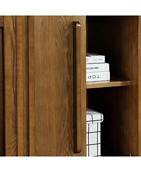 Streamdale Furniture Farmhouse Fluted Sideboard Cabinet - Walnut