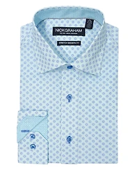 Nick Graham Men's Woven Mosaic Geometric Dress Shirt