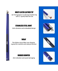 Gse Games & Sports Expert 58" 2-Piece Slick Fiberglass Graphite Composite Billiard Pool Cue Stick for Men/Women