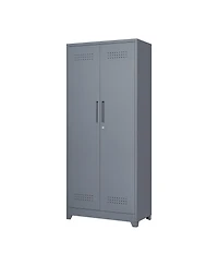Clihome Metal Lockers Cleaning Tool Storage Cabinets With Locking Doors