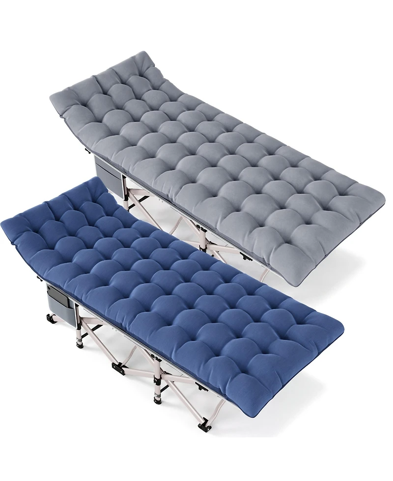 Sugift 2-Piece Folding Bed Camping Cots with Removable Cotton Mattress (2 in a set), 500 lbs