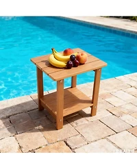 Streamdale Furniture Wood-grain imitation side table with textured finish, perfect for outdoor picnics